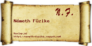 Németh Füzike névjegykártya